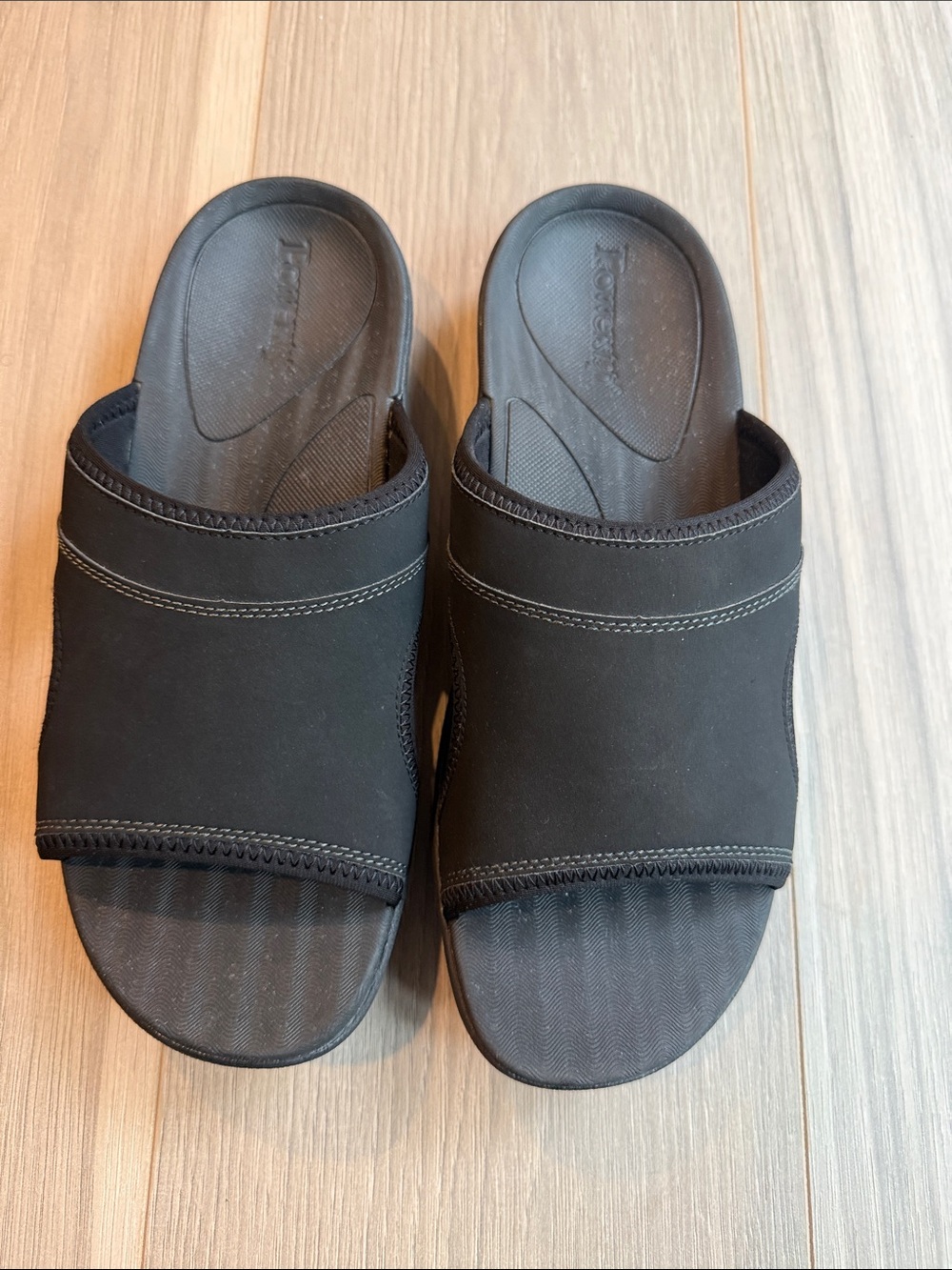 Powerstep Men's Black Slide Sandals Size 10